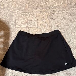 ALO Yoga Black Circle Skirt with Subtle Logo